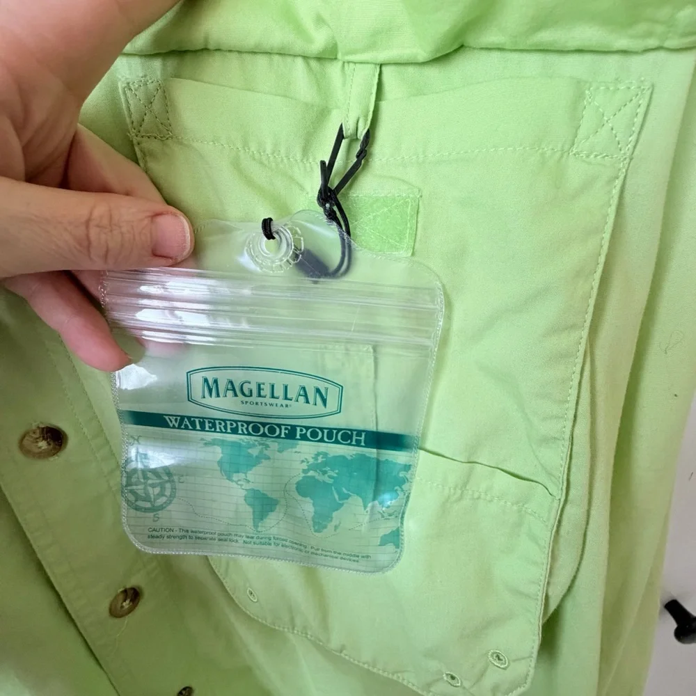 Magellan Lime Green Fishing Shirt Ventilated Long Sleeve Size L - Picture 5 of 11